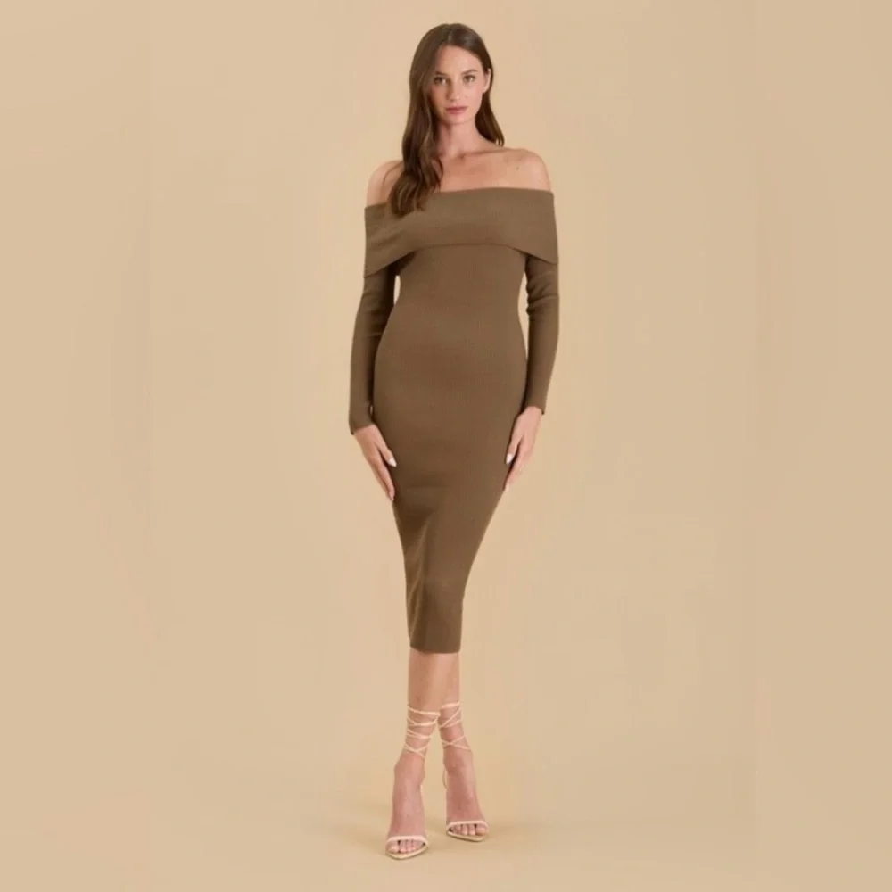 NWT Off the shoulder, fold over, knit dress - Picture 1 of 3